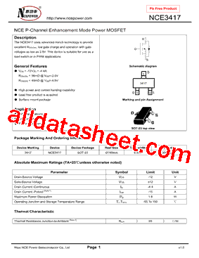 NCE3417型号图片