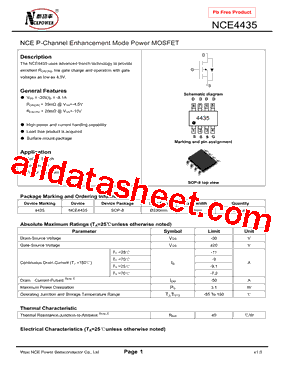 NCE4435型号图片