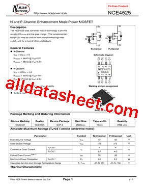 NCE4525型号图片