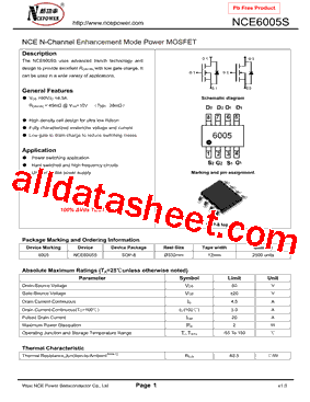 NCE6005S型号图片