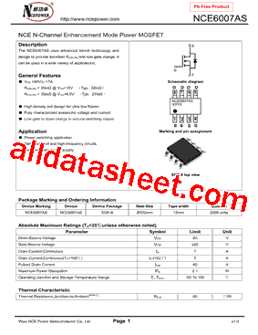 NCE6007AS型号图片