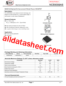 NCE6008AS型号图片