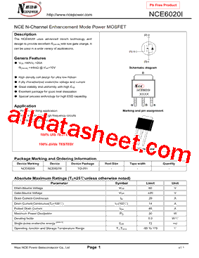 NCE6020I型号图片