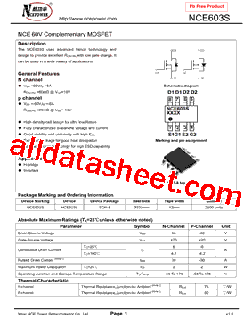 NCE603S型号图片