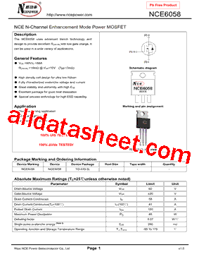 NCE6058型号图片