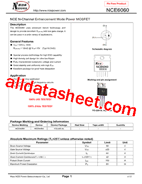 NCE6060型号图片