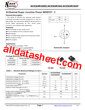 NCE65R360型号图片