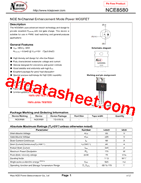 NCE8580型号图片