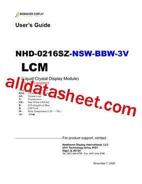 NHD-0216SZ-NSW-BBW-3V型号图片