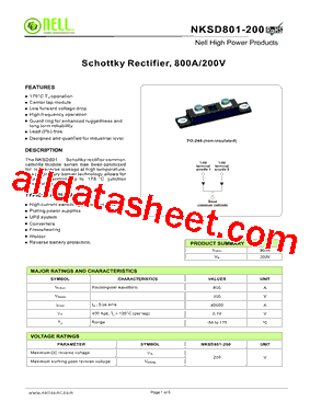 NKSD801-200型号图片