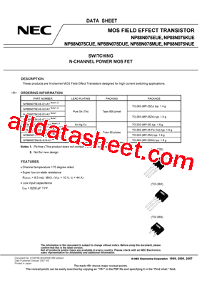 NP88N075DUE型号图片