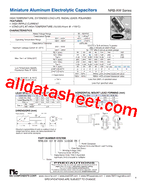 NRB-XW470M400V12.5X30F型号图片