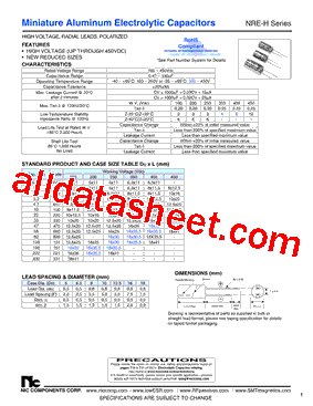 NRE-H100M250V10X125F型号图片