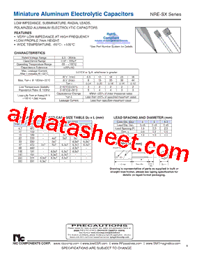 NRE-SX101M25V63x7F型号图片