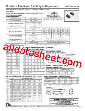 NREHW101M20010X20F型号图片