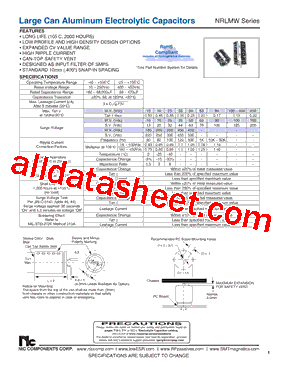 NRLMW151M400V30X30F型号图片