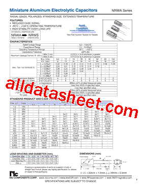 NRWA100M16V5x11F型号图片