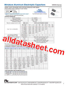 NRWS102M10V10x125F型号图片