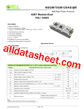 NSGM75GB120AS型号图片