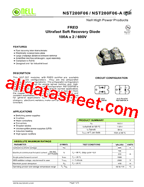 NST200F06型号图片