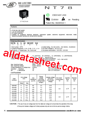 NT78BS10DC24V0.8型号图片