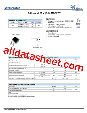 NTB25P06T4G型号图片