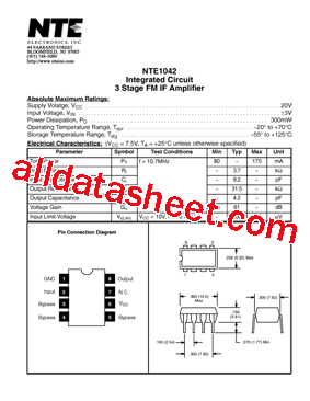 NTE1042型号图片