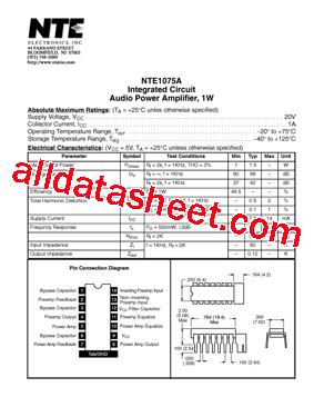 NTE1075A型号图片
