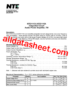NTE1115A型号图片