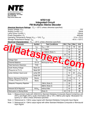 NTE1142型号图片