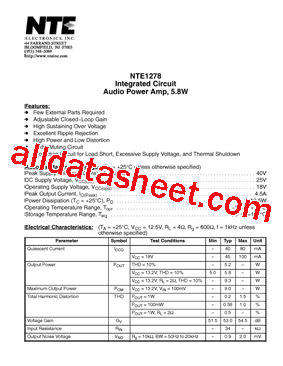 NTE1278型号图片