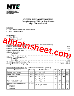 NTE2564型号图片