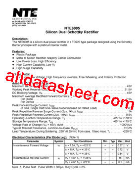 NTE6085型号图片