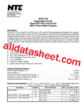NTE7175型号图片
