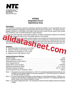 NTE945型号图片