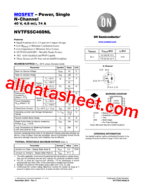 NVTFS5C460NL型号图片