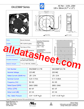 OA1238AP-22-1B型号图片