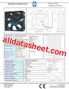 OD7025-12HBXC01A型号图片