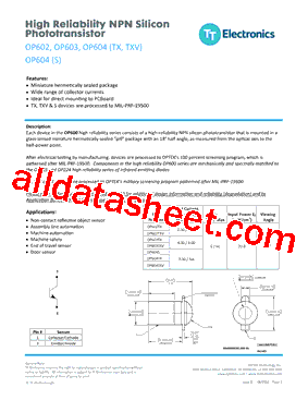 OP604TXV型号图片