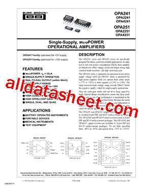 OPA241UAE4型号图片