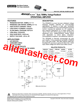 OPA2652E250型号图片