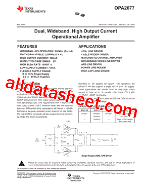 OPA2677IDDARG4型号图片