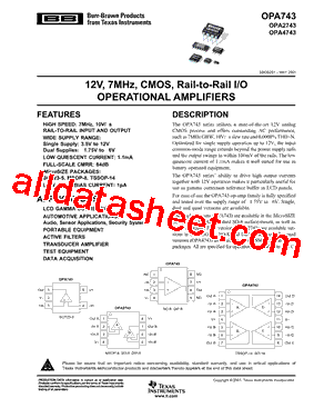 OPA2743UAG4型号图片