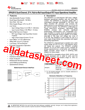 OPA2810IDT型号图片