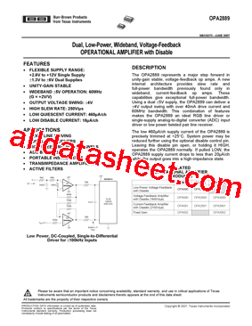 OPA2889IDGST型号图片