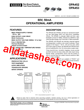OPA452FA/500G3型号图片