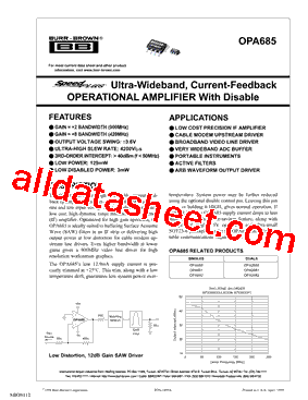 OPA685N/250型号图片