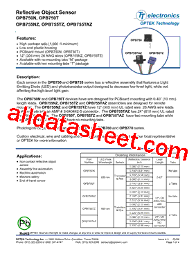 OPB755TZ型号图片