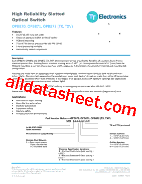 OPB871TXV型号图片