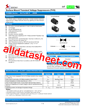 P4SMA11CA型号图片